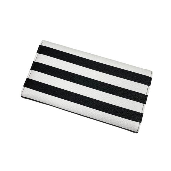 Kut from the Kloth | NWOT Black & White Stripe Tri-Fold Rectangular Wallet - Picture 2 of 6